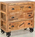 Kommode Vintage Natural Wood natur antik schwarz 90x90
