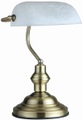 GLOBO ANTIQUE Tischleuchte altmessing, Glas Alabaster Optik weiß, Schalter, LxBxH:250x