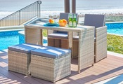 mutoni sweet home, Garten Sitzgruppe Dreflic natur grau (5-tlg)