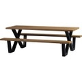 mutoni casual, Picknick-Tisch mit Bank Tablo Outdoor Holz FSC mit X-Beinen Metall 210x145
