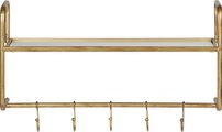Wandgarderobe Metall Antique Brass, Hatstand BePureHome