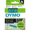 Schriftband DYMO D1 45019 Bandfarbe: Grün Schriftfarbe:Schwarz 12 mm 7 m