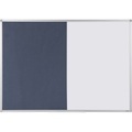 Office Depot, Office Depot Kombitafel aus Filz- und Whiteboard Blau, Weiss 120 x 90 cm mit Aluminiumrahmen