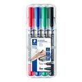 Staedtler Permanentmarker Lumocolor duo Rot, Blau, Grün, Schwarz wasserfest: Ja 348 WP4