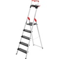 Hailo, Hailo L100 TOPLINE 8050-507 Aluminium Stufen-Stehleiter inkl. Werkzeugablage Arbeitshöhe (max.): 3.07 m Silber, Schwarz,