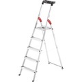 Hailo, Hailo L60 StandardLine 8160-507 Aluminium Stufen-Stehleiter inkl. Werkzeugablage Arbeitshöhe (max.): 2.8 m Silber, Rot,