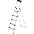 Hailo, Hailo L80 ComfortLine 8040-507 Aluminium Stufen-Stehleiter inkl. Werkzeugablage Arbeitshöhe (max.): 2.8 m Silber,