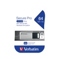 Verbatim Secure Pro USB-Stick 64 GB Silber-Schwarz 98666 USB 3.0