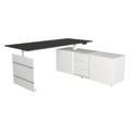 Move 3 - Schreibtisch mit Sideboard - Steh-/Sitztisch 180x80x72-120cm mit sideboard 160x50x58cm anthrazit