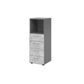 Hammerbacher, Hammerbacher Schrank V934S4/G/M/BS Grau 40 x 42 x 110 cm