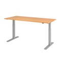 UPLINER-K - Schreibtisch, elektrisch höhenverstellbar 700 - 1200 mm, BxT 1800 x 800 mm Platte Buche-Dekor