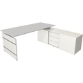 Kerkmann Schreibtisch Form 4 L-Förmig Weiss 1950 x 1770 x 740 mm