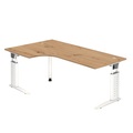 Hammerbacher Schreibtisch US82 200X120CM Eiche, Weiß