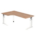 Hammerbacher Schreibtisch US82 200X120CM Nuss Weiß