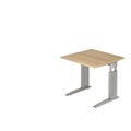 Hammerbacher Schreibtisch US08 80X80CM Eiche Silber