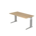 Hammerbacher Schreibtisch US16 160X160CM Eiche Silber