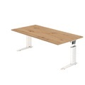 Hammerbacher Schreibtisch US2E 200X100CM Eiche, Weiß