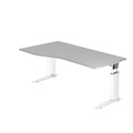 Hammerbacher Schreibtisch US18 Freiform Grau Weiß