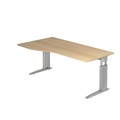 Hammerbacher Schreibtisch US18 Freiform Eiche Silber