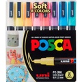 Uni Marker POSCA Softcolors 0.9 - 1.3mm, 8