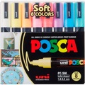 Uni Marker POSCA Softcolors 1.8 - 2.5mm, 8