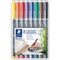 Staedtler Folienstift Lumocolor F permanent 318 Blau, Braun, Gelb, Grün, Orange, Rot, Schwarz, Violett 318 WP8