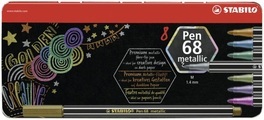 STABILO® Filzstift STABILO® Pen 68 METALLIC 8er im Metalletui
