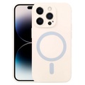 Silikon Magsafe Handyhülle iPhone 15 Pro Weiss