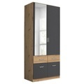 Drehtürenschrank Aalen Grau/Eiche Artisan