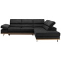 Wohnlandschaft Carmen In Schwarz Mit Bettfunktion Struktur Schwarz 