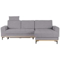 Zandiara, Ecksofa in Grau Metallfuss Schwarz