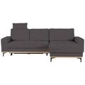 Ecksofa in Dunkelgrau Metallfuss Schwarz