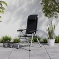 Gartenstuhl Geri Schwarz/silberfarben Metall, Textil Schwarz, Silberfarben 