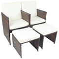 Gartensessel-set Raloso Metall, Kunststoff, Textil Braun 