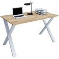 Schreibtisch Lona 140/80/76 cm Silberfarben, Honigeiche 