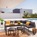 Modern Living, Loungegarnitur Mexiko 2 in Schwarz/Anthrazit