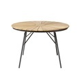 Gartentisch Ellen 110/110/74 cm Holz Teakfarben, Anthrazit rund 