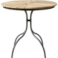 Gartentisch Ellen 80/80/74 cm Holz Anthrazit, Teakfarben rund 