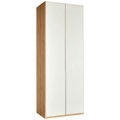 Drehtürenschrank in Weissglas
