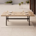 Gartentisch Selma Schwarz/akaziefarben 240/100/75 cm Holz, Metall Schwarz, Akaziefarben rechteckig 