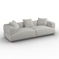 Sofa Talia Samt Grau Holz, Textil Grau 