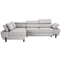 Ecksofa Molina Mini Silberfarben Webstoff Hellgrau 