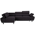 Ecksofa Molina Mini Schwarz Webstoff Schwarz 