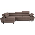 Ecksofa Molina Mini Taupe Webstoff Taupe 