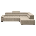 Ecksofa Gremio Rechts Beige Chenille, Webstoff Beige 