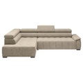 Ecksofa Gremio Links Beige Chenille, Webstoff Beige 