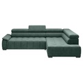 Ecksofa Gremio Rechts Dunkelgrün Chenille, Webstoff Dunkelgrün 