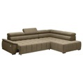 Ecksofa Gremio Rechts Taupe Chenille, Webstoff Taupe 