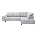 Ecksofa Silvio Rechts Hellgrau Chenille, Struktur Hellgrau 