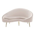 Bessagi Home, Sofa beige, 'Lou', Samt